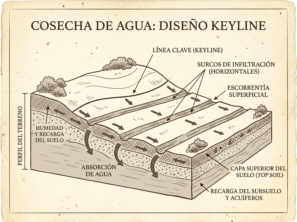 Infografía de Cosecha de Agua Keyline